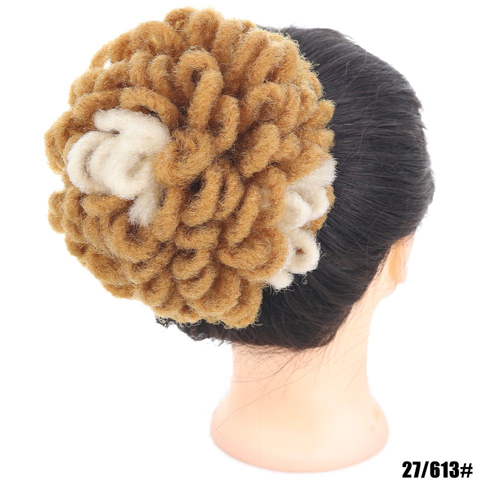 Synthetic DreadLock Afro Puff Hair Bun Chignon Drawstring Ponytail Faux Locs Clip In Pony Tail Hair Pieces for Black Women