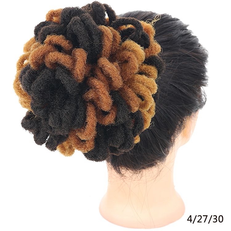 Synthetic DreadLock Afro Puff Hair Bun Chignon Drawstring Ponytail Faux Locs Clip In Pony Tail Hair Pieces for Black Women