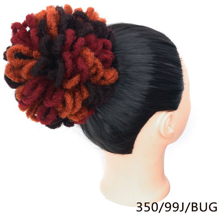 Synthetic DreadLock Afro Puff Hair Bun Chignon Drawstring Ponytail Faux Locs Clip In Pony Tail Hair Pieces for Black Women