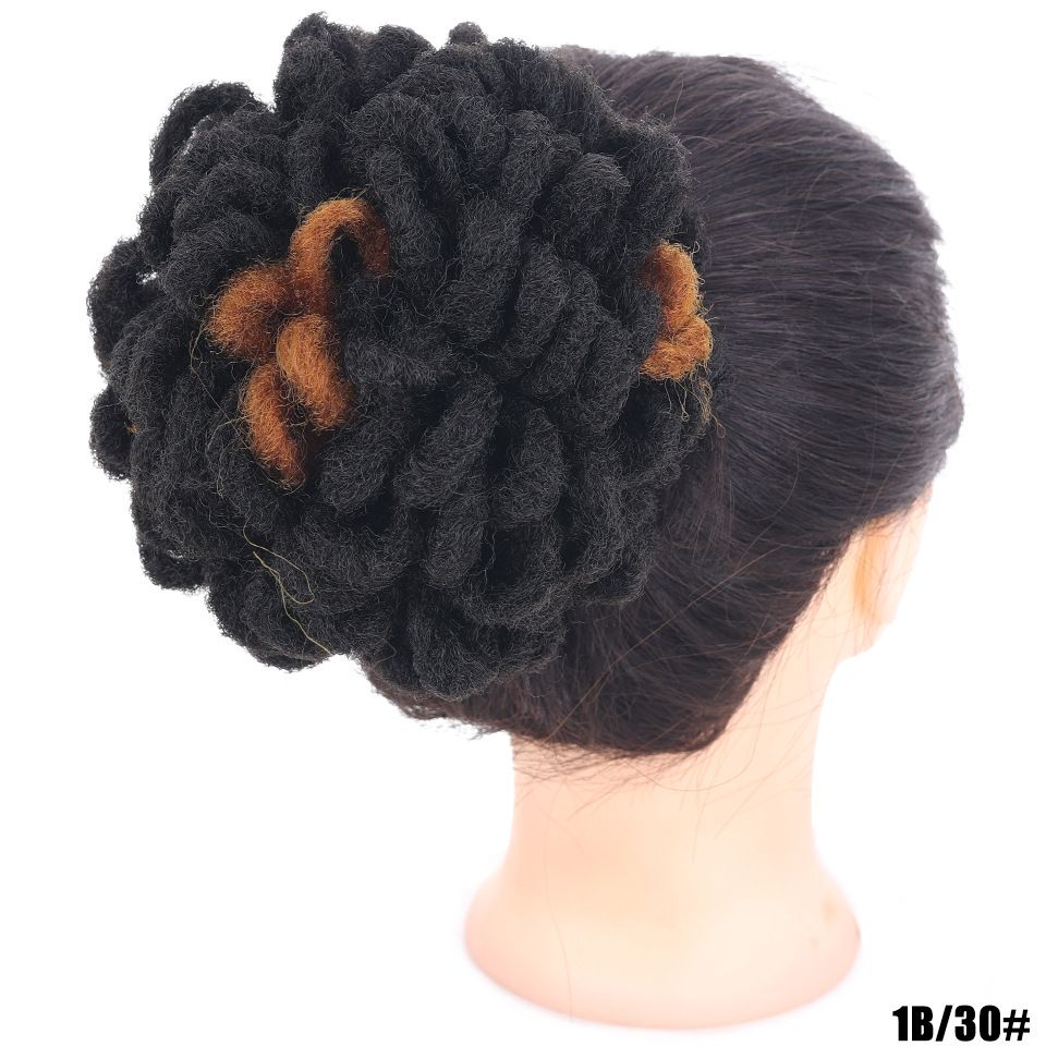 Synthetic DreadLock Afro Puff Hair Bun Chignon Drawstring Ponytail Faux Locs Clip In Pony Tail Hair Pieces for Black Women