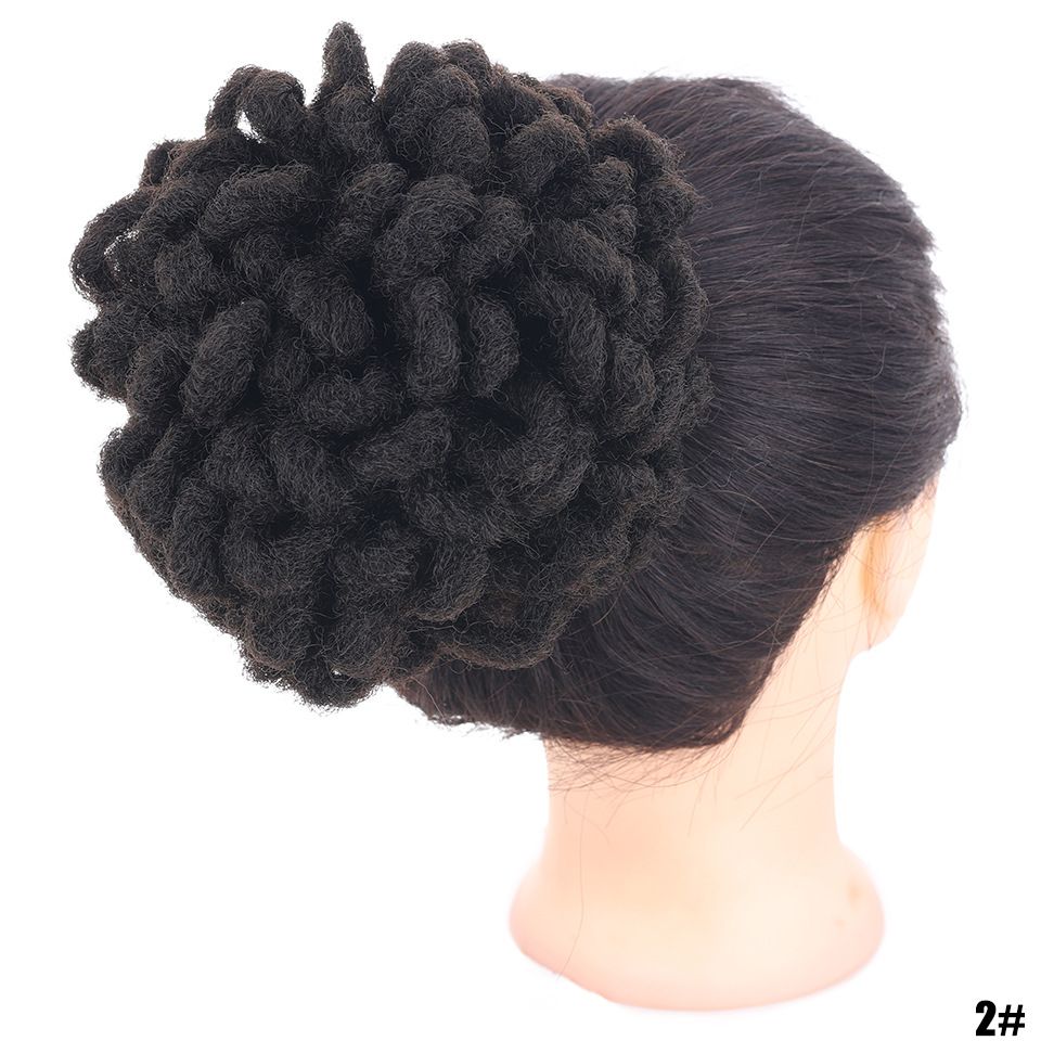 Synthetic DreadLock Afro Puff Hair Bun Chignon Drawstring Ponytail Faux Locs Clip In Pony Tail Hair Pieces for Black Women