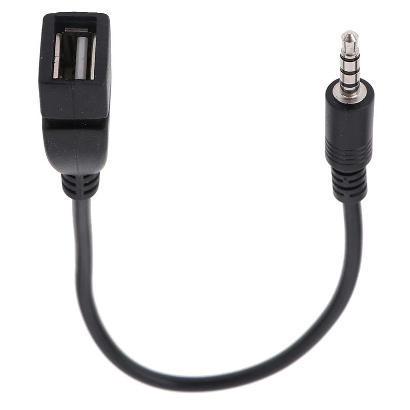 USB female to 3.5MM audio AUX cable 3.5 male round head to USB port plugged into U disk car mp3 data transmission cable