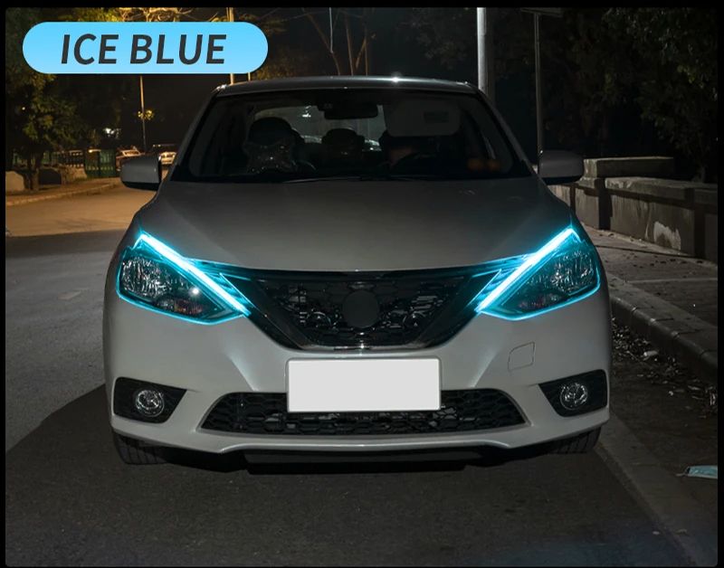 2pcs 60cm LED DRL Car Daytime Running Light Flexible Waterproof Strip Auto Headlights White Turn Signal Yellow Brake Flow Lights 12V