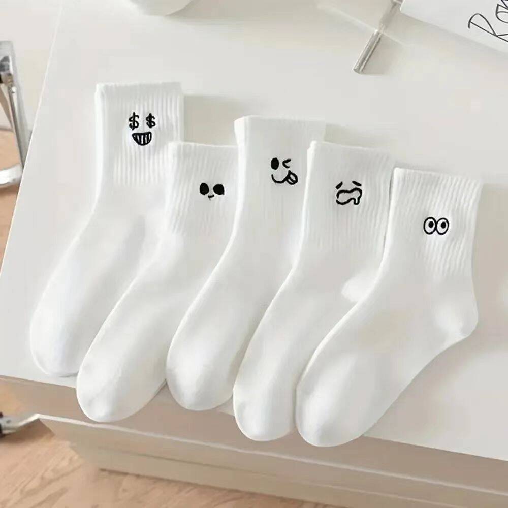 8 styles 5Pairs Breathable Cotton Sports Stockings Men Bamboo Fiber Autumn and Winter Men Socks Sweat Absorption Deodorant Business Sox