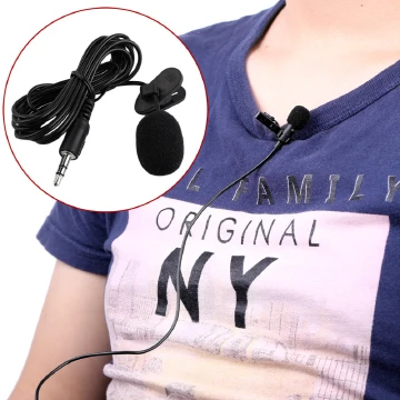 Portable External 3.5mm Hands-free Mini Wired Clip-on Lapel Lavalier Microphone For PC Laptop