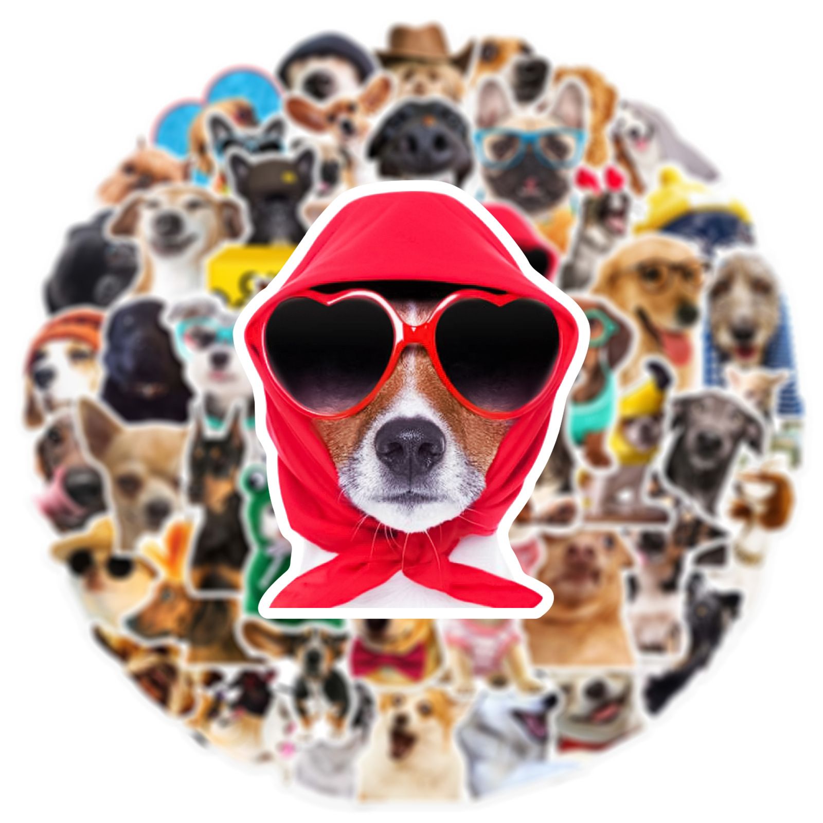 50 pcs Funny Dog Stickers Cartoon Cute Decals Toy Stationery Guitar Phone Bicycle Laptop Luggage Car Graffiti Kids Sticker