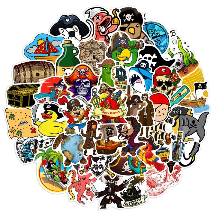 50 pcs Funny Dog Stickers Cartoon Cute Decals Toy Stationery Guitar Phone Bicycle Laptop Luggage Car Graffiti Kids Sticker