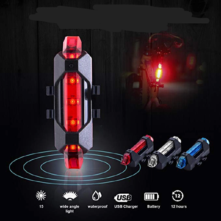 3 PCS Bike Bicycle light Rechargeable LED Taillight USB Cycling light Portable Flash Light