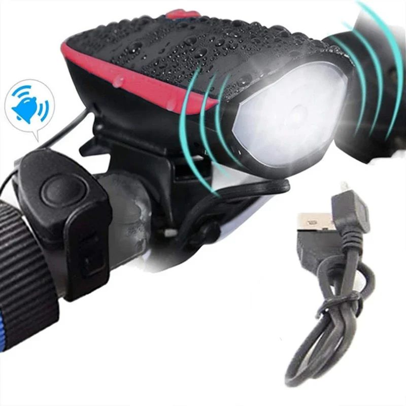 Bicycle Light Front Rechargeable Lamp 120DB Bike horn Light Headlight Waterproof LED MTB Cycling Flashlight Bike Accessories
