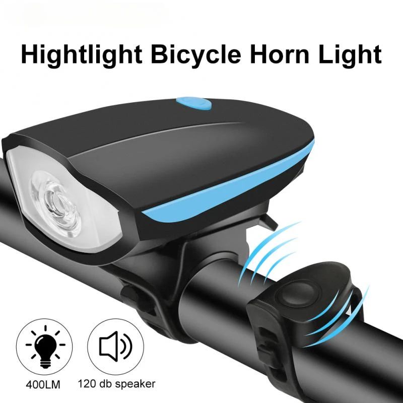 Bicycle Light Front Rechargeable Lamp 120DB Bike horn Light Headlight Waterproof LED MTB Cycling Flashlight Bike Accessories