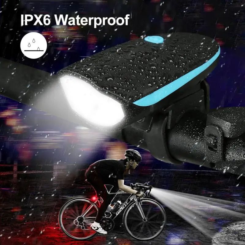 Bicycle Light Front Rechargeable Lamp 120DB Bike horn Light Headlight Waterproof LED MTB Cycling Flashlight Bike Accessories