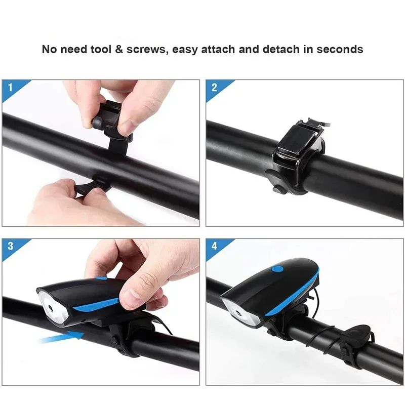 Bicycle Light Front Rechargeable Lamp 120DB Bike horn Light Headlight Waterproof LED MTB Cycling Flashlight Bike Accessories