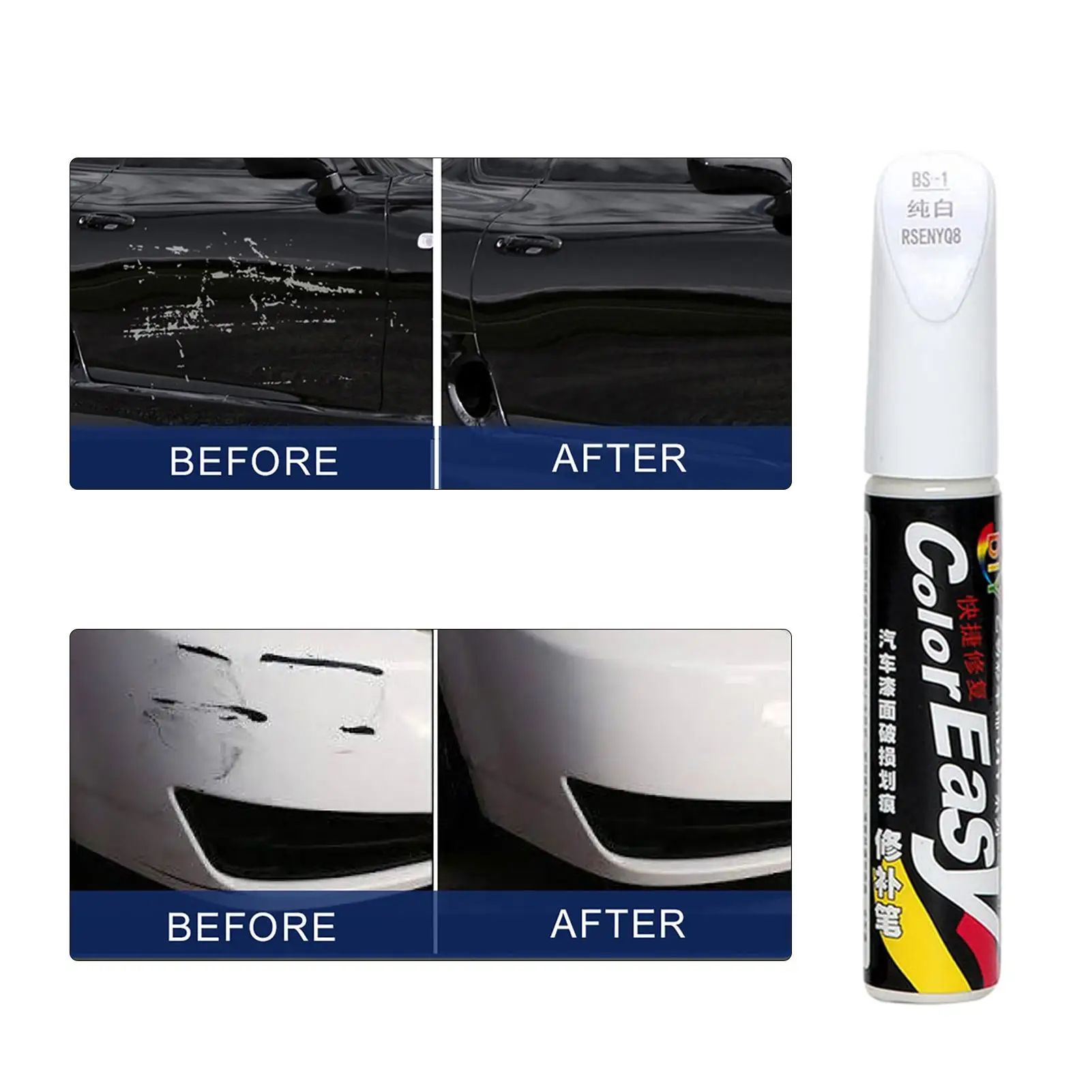 1x DIY Car Clear Scratch Remover Pen Car Paint Touch-Up Pen A Tool For Repairing Car Paint Scratches Repairing Depth Scratches White And Black Paint Scratch Remover