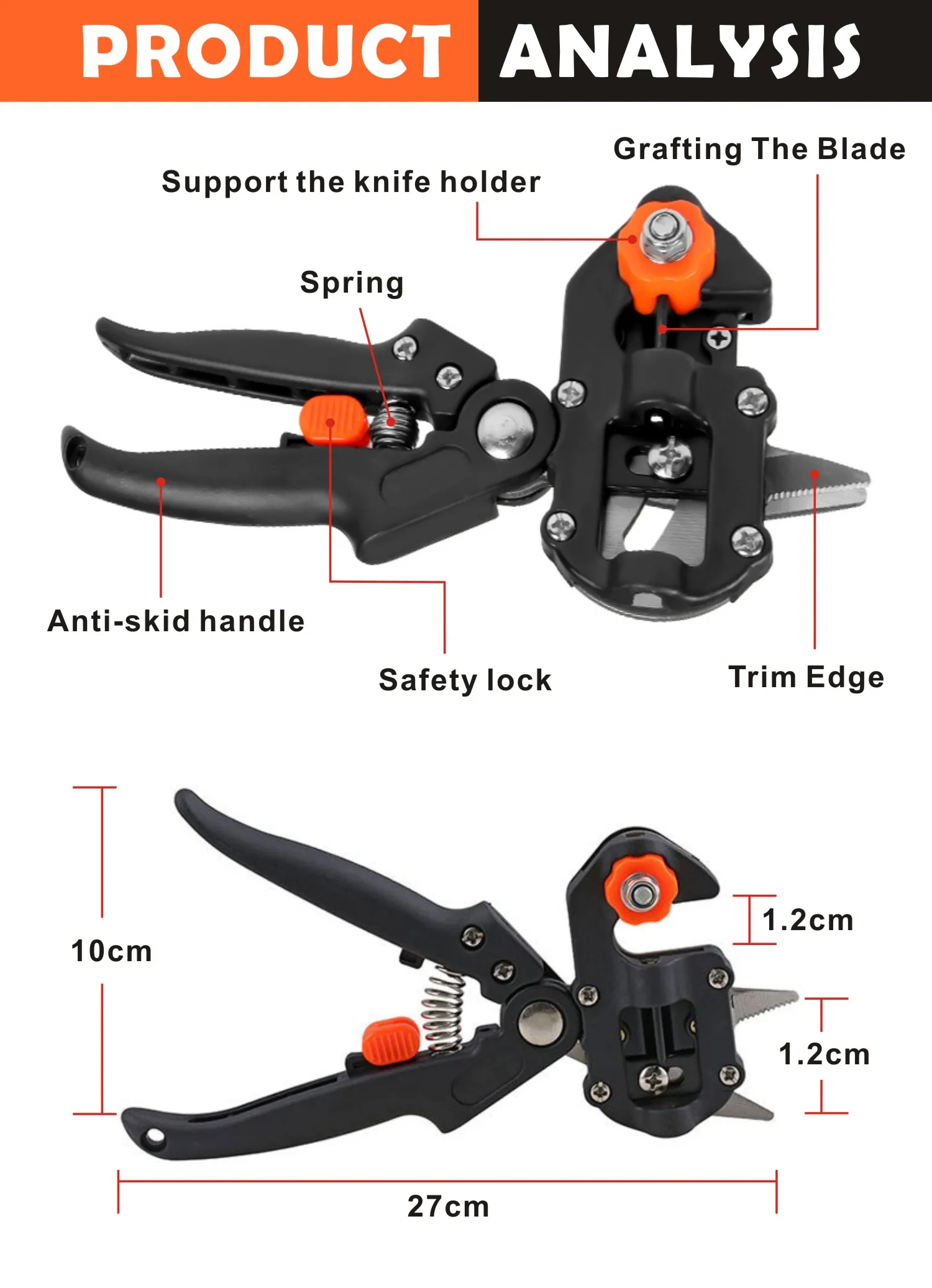 Cutting Grafting Shears Tool Pruning Scissor Fruit Tree Vaccination Secateurs Pruning Machine Garden Tool and Tape