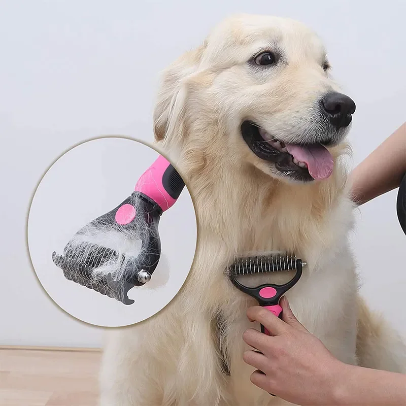 Professional Pet Deshedding Brush Dog Hair Remover Pet Fur Knot Cutter Puppy Cat Comb Brushes Dogs Grooming Shedding Supplies