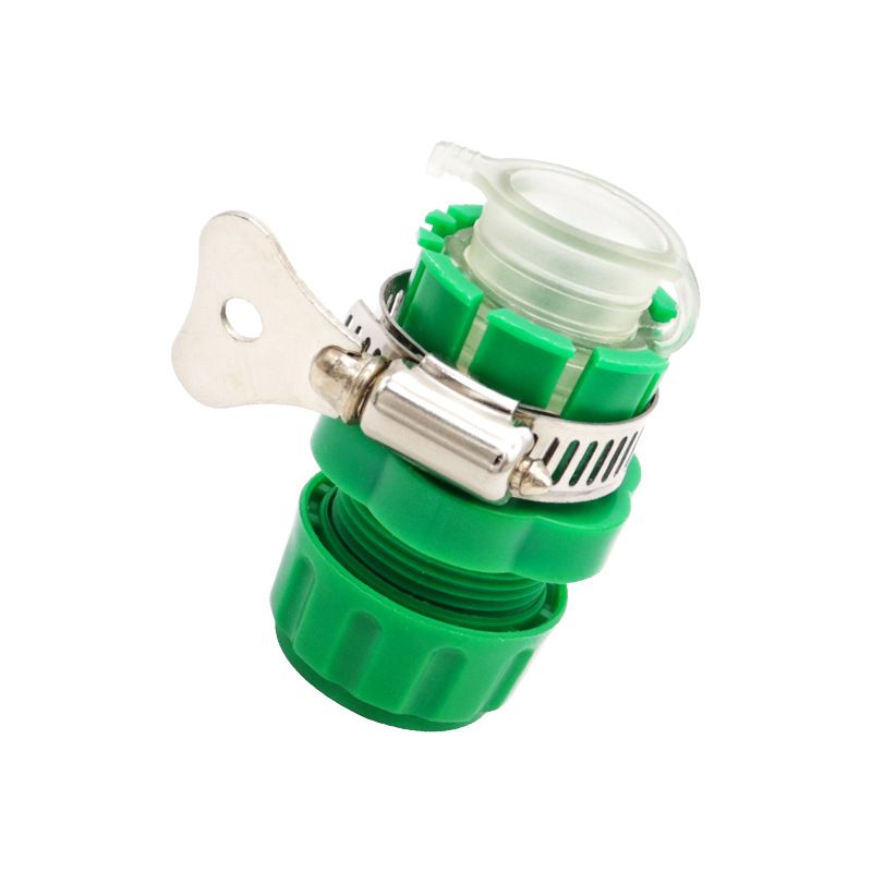 Garden Water Hose Connector with Clamp 1/2 Inch Adjustable Garden Hose Pipe Tube Tap Adapter Quick Connect