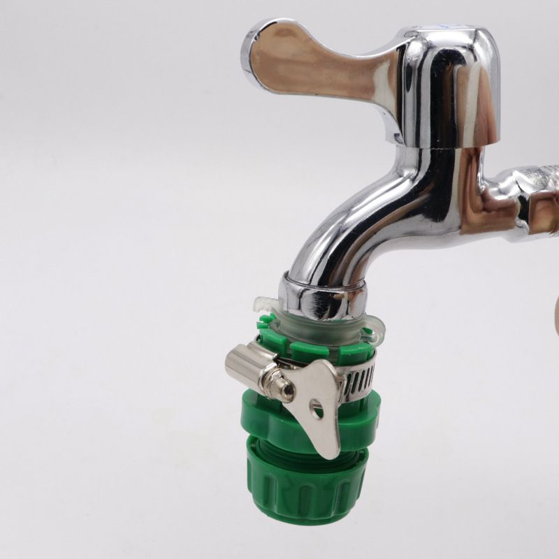 Garden Water Hose Connector with Clamp 1/2 Inch Adjustable Garden Hose Pipe Tube Tap Adapter Quick Connect