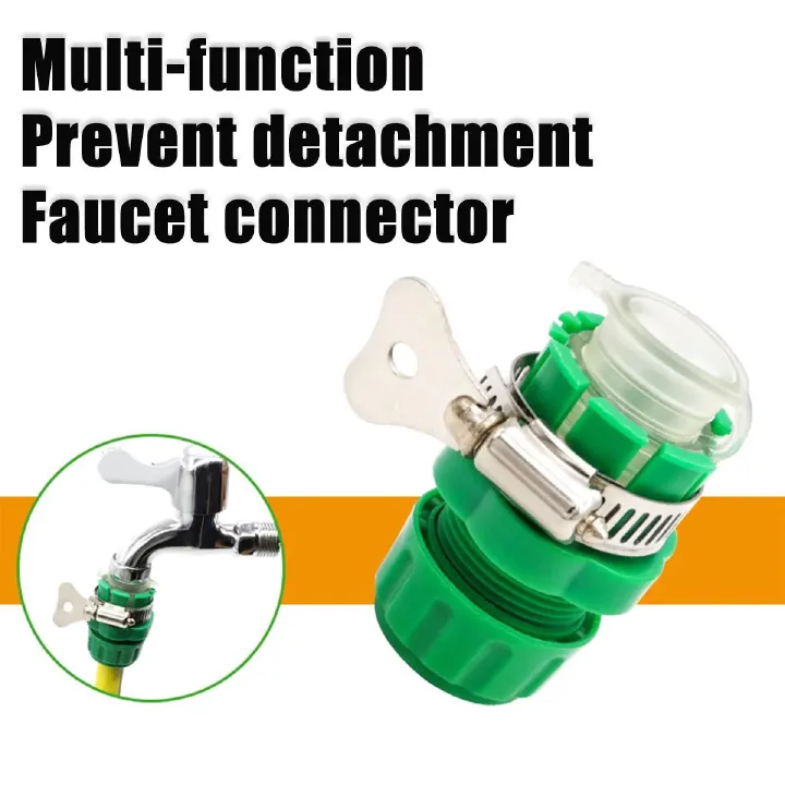 Garden Water Hose Connector with Clamp 1/2 Inch Adjustable Garden Hose Pipe Tube Tap Adapter Quick Connect
