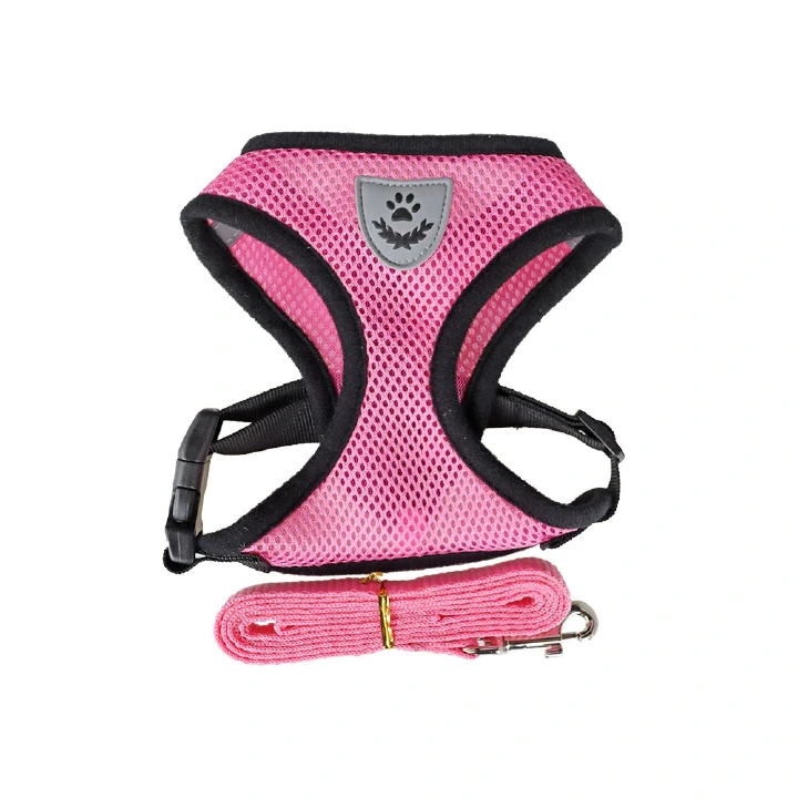 Cat Harness Adjustable Vest Walking Traction Rope Set for Dog Collar Breathable Mesh Harness for Small Medium Cat Dog Pet Lead
