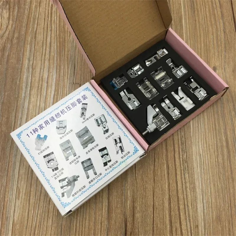 11pcs Domestic Sewing Machine Presser Foot Feet For Household Multi-functional Sewing Machines