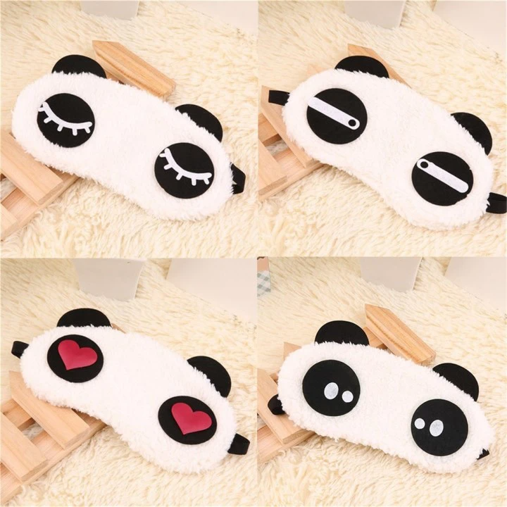 Sleep Mask Sleeping Mask Soft Fur Sleep Eye Cover Adjustable Sleep Mask Travel Mask Eye Mask,Cute Panda Sleeping Face Eye Mask Blindfold Shade Traveling Sleep Eye Aid