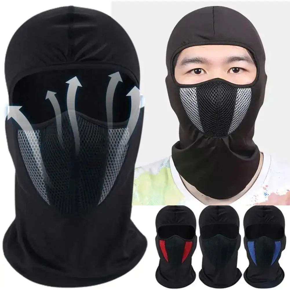 Breathable Balaclava Motorcycle Full Face Mask Motorbike Cycling Bike Mask Motocross Helmet Hood Moto Riding Neck Face Mask