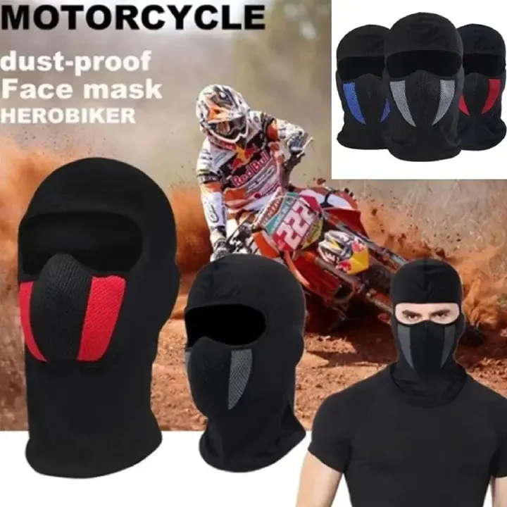 Breathable Balaclava Motorcycle Full Face Mask Motorbike Cycling Bike Mask Motocross Helmet Hood Moto Riding Neck Face Mask