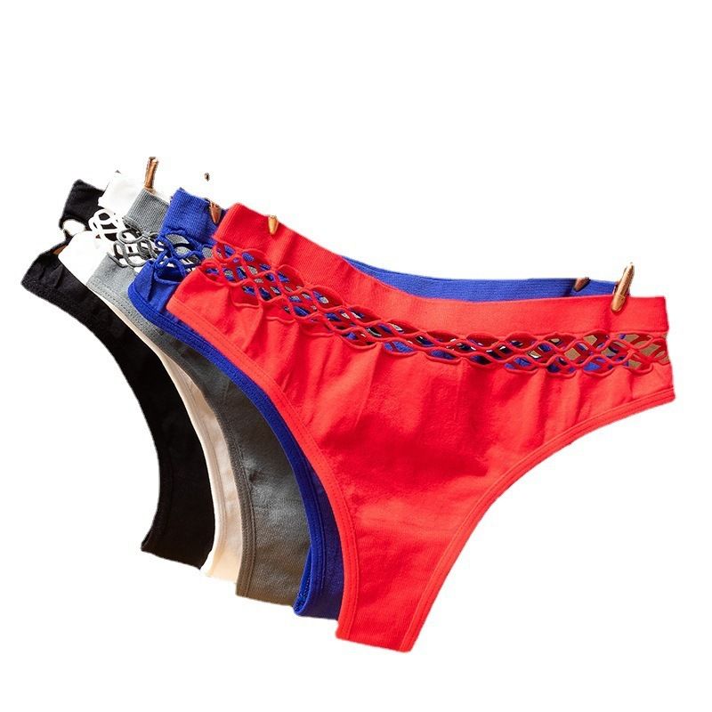 1pcs/5 pcs Sexy Women's Thong Panties Waist Hollow G-Strings Exotic Lingerie Breathable Nylon Underwear Ladies Thongs Underpants