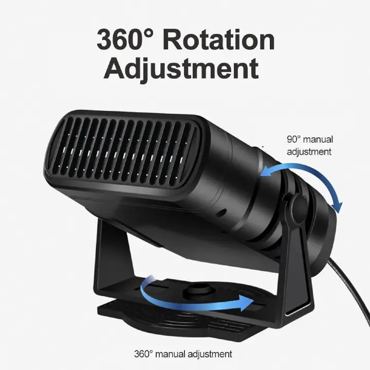 12V Portable Car Heater Electric Cooling Heating Fan 4 IN 1 Electric Dryer Windshield Defogging Demister Defroster 120W/