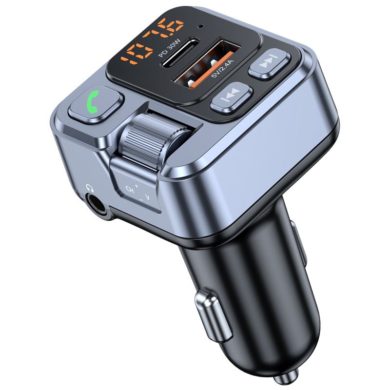 Bluetooth 5.1 Car Charger Fast Charging Voltmeter FM Transmitter Car Radio Modulator MP3 Player USB Super Quick Charge Adapter