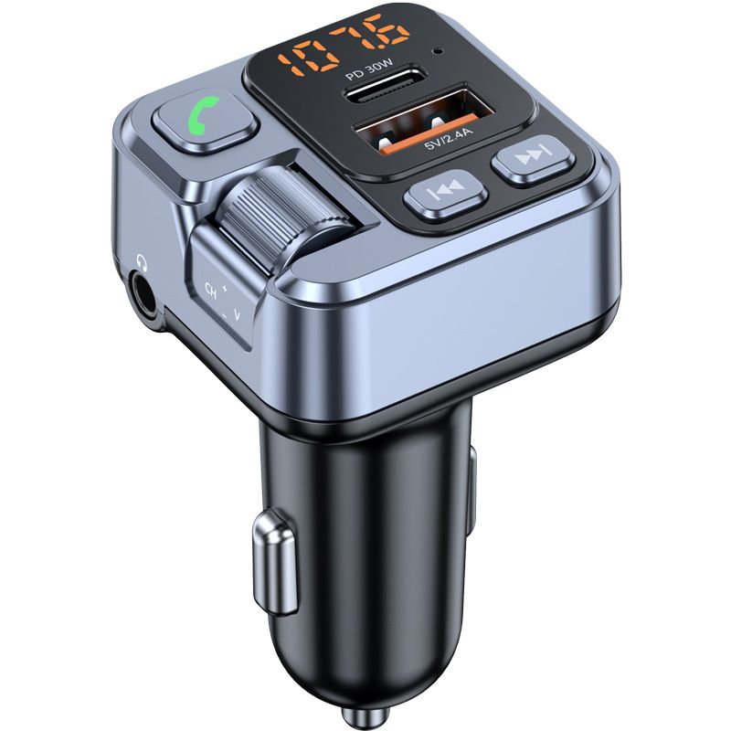 Bluetooth 5.1 Car Charger Fast Charging Voltmeter FM Transmitter Car Radio Modulator MP3 Player USB Super Quick Charge Adapter