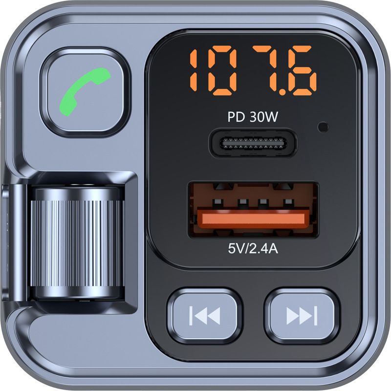 Bluetooth 5.1 Car Charger Fast Charging Voltmeter FM Transmitter Car Radio Modulator MP3 Player USB Super Quick Charge Adapter