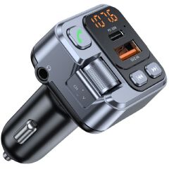Bluetooth 5.1 Car Charger Fast Charging Voltmeter FM Transmitter Car Radio Modulator MP3 Player USB Super Quick Charge Adapter