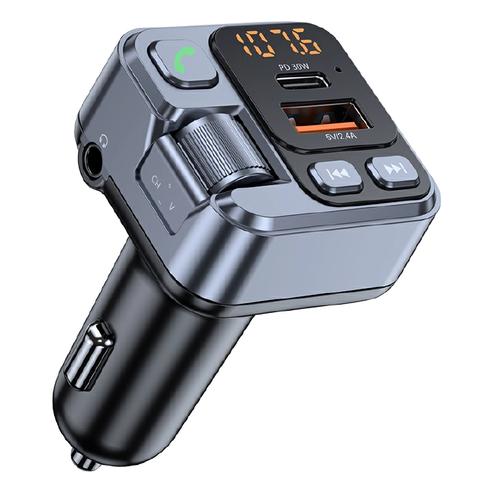 Bluetooth 5.1 Car Charger Fast Charging Voltmeter FM Transmitter Car Radio Modulator MP3 Player USB Super Quick Charge Adapter