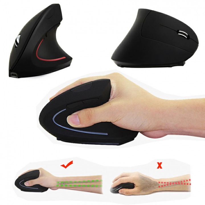 Rechargable 2.4G Wireless Mouse Ergonomic Design 6 Buttons USB Vertical Mouse for Computer Laptop