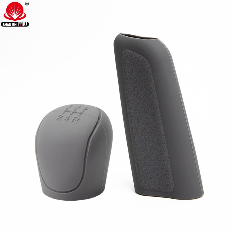 2Pcs Universal Manual Car Hand Brake Case Silicone Gear Head Shift Knob Cover Gear Shift Collars