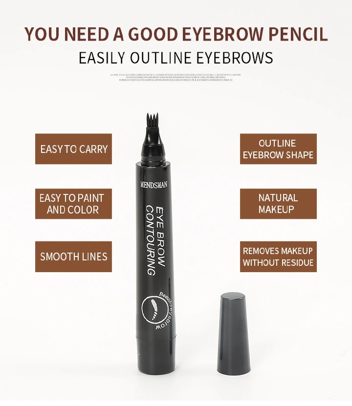 Four-headed eyebrow pencil lasting and not easy to smudge four-pronged liquid eyebrow pencil