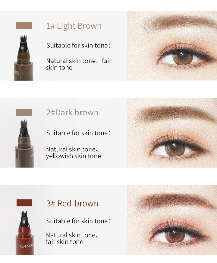 Four-headed eyebrow pencil lasting and not easy to smudge four-pronged liquid eyebrow pencil