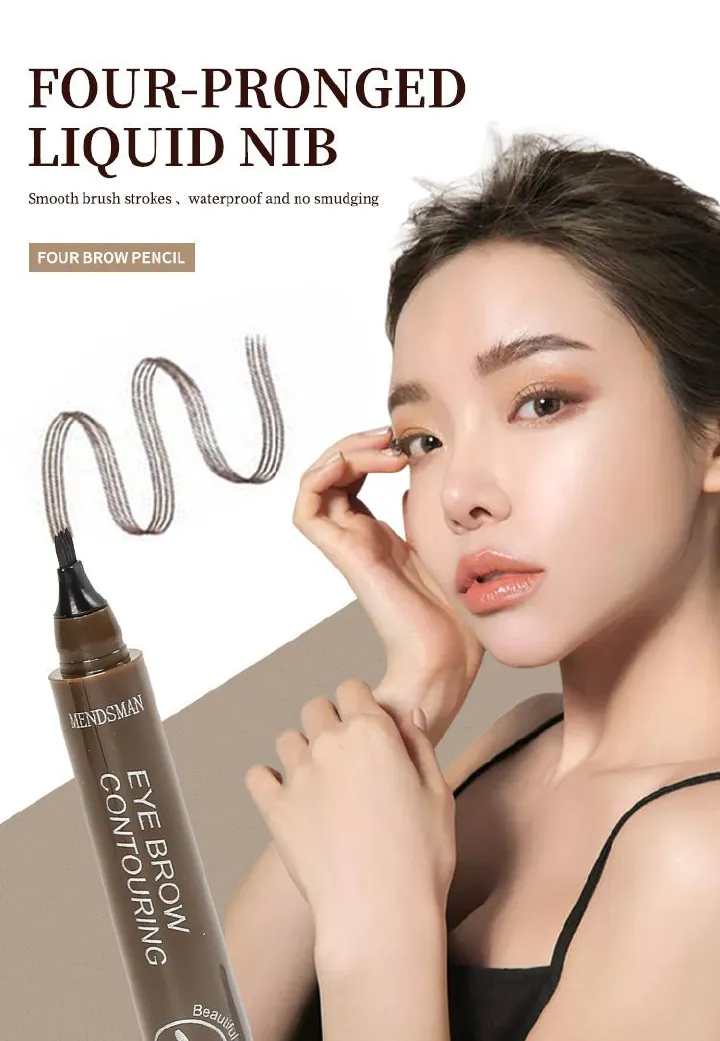 Four-headed eyebrow pencil lasting and not easy to smudge four-pronged liquid eyebrow pencil