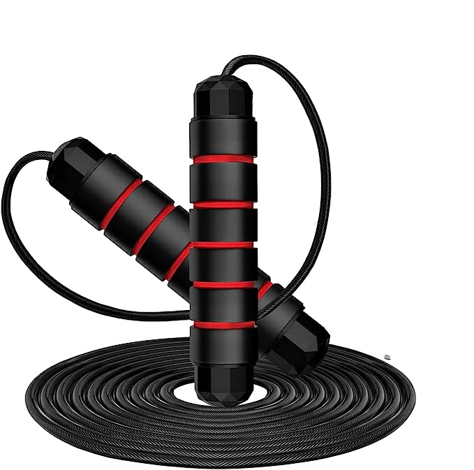 Jump Rope Tangle-Free Rapid Speed Jumping Rope with Ball Bearings, Skipping Rope with Foam Handles for Women Men Kids, Adjustable Jump Rope for Fitness Workout Aerobic Exercise