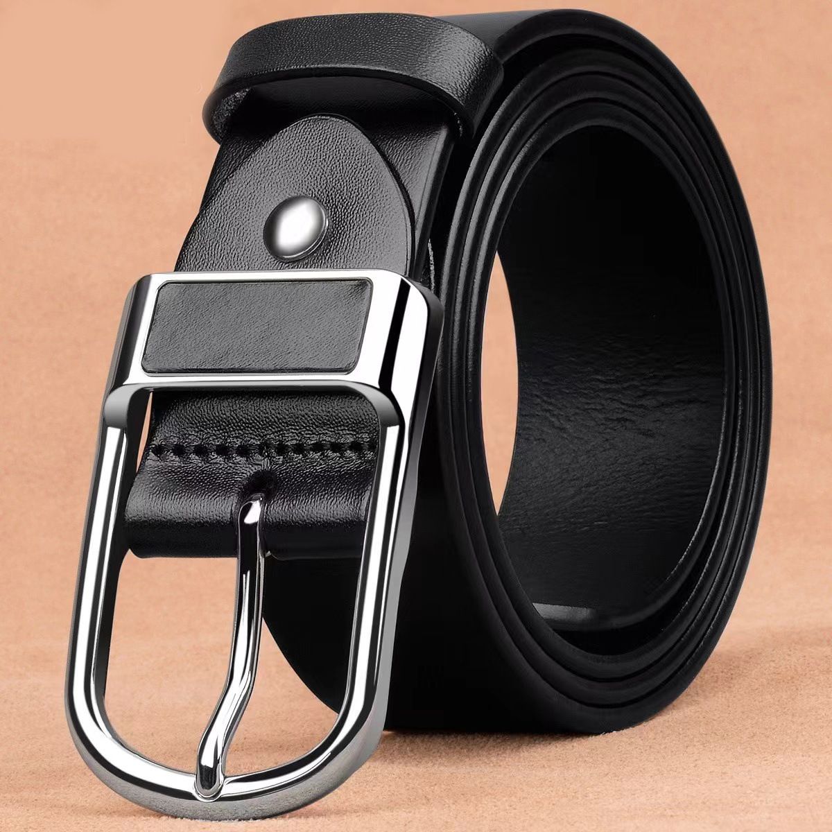 Vintage Belt For Men's Leather Casual Business Minimalist PU Belt For Men's Middle-aged And Young Fashionable Versatile Needle Buckle Belt