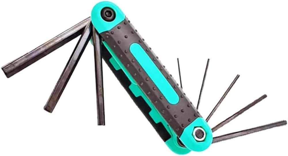 1 pcs 8 In 1 Folding Allen Wrench Set 8pcs Portable Folding Socket Wrench Set Mini Inner Hexagon Socket Wrench Metric Multi-functional Household Outdoor Repair Tool