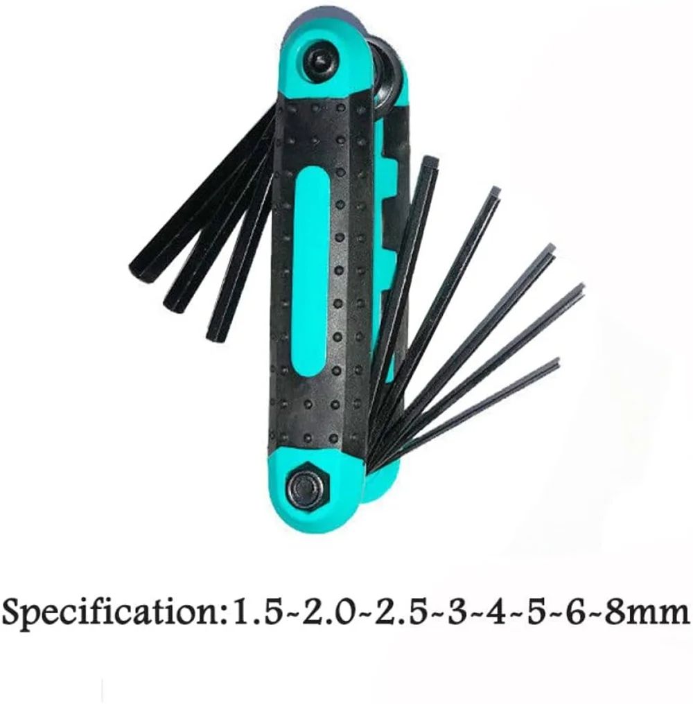 1 pcs 8 In 1 Folding Allen Wrench Set 8pcs Portable Folding Socket Wrench Set Mini Inner Hexagon Socket Wrench Metric Multi-functional Household Outdoor Repair Tool