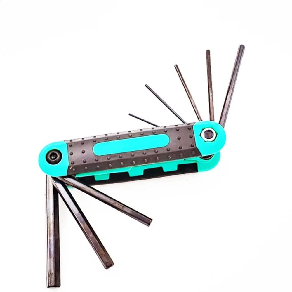 1 pcs 8 In 1 Folding Allen Wrench Set 8pcs Portable Folding Socket Wrench Set Mini Inner Hexagon Socket Wrench Metric Multi-functional Household Outdoor Repair Tool
