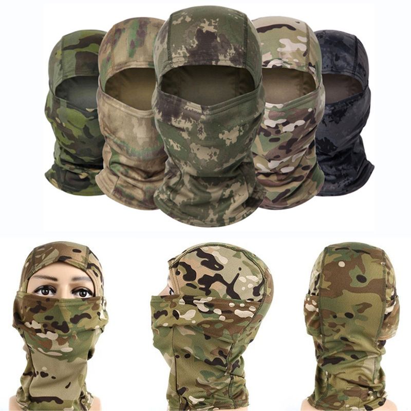 Balaclavas Tactical Camouflage Balaclava Full Face Mask CS Wargame Army Hunting Cycling Hats & Caps one Hats & Caps Hot selling camouflage hats Windproof camouflage looks handsome