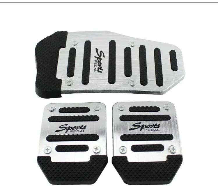 Car Pedal Cover Set,2/3Pcs Universal Racing Manual Non-Slip Foot Pedal Pad Cover Aluminum Automatic Gear Brake Accelerator Car Interior Accessories