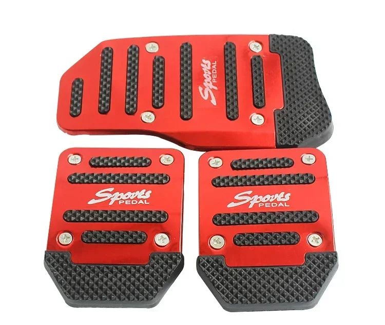Car Pedal Cover Set,2/3Pcs Universal Racing Manual Non-Slip Foot Pedal Pad Cover Aluminum Automatic Gear Brake Accelerator Car Interior Accessories