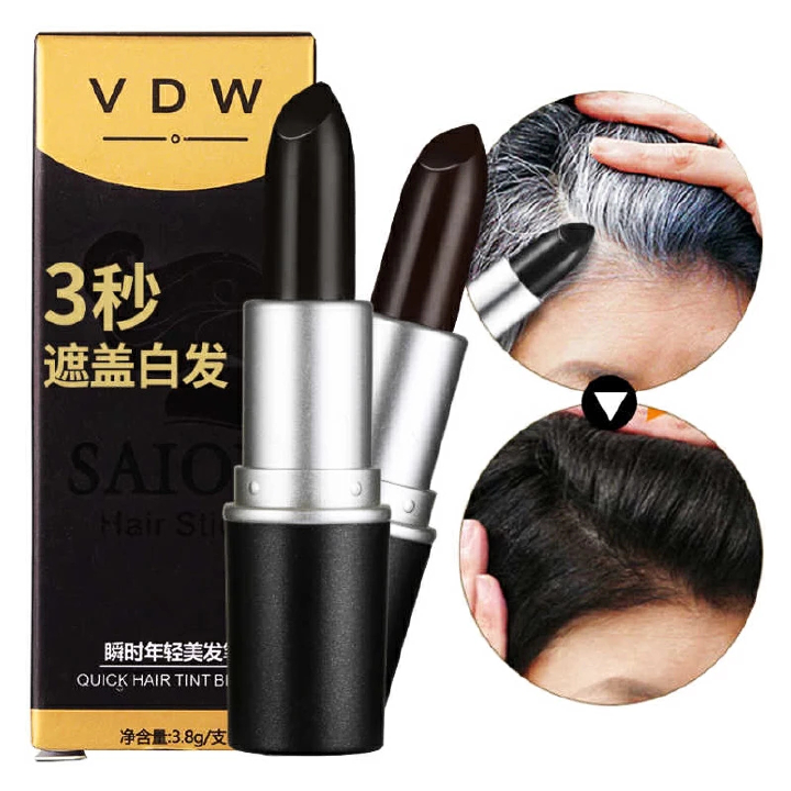 Black Brown One-Time Hair Dye pen Instant Gray Root Coverage Hair Color Modify Cream Stick Temporary Cover Up White Hair Colour Dye