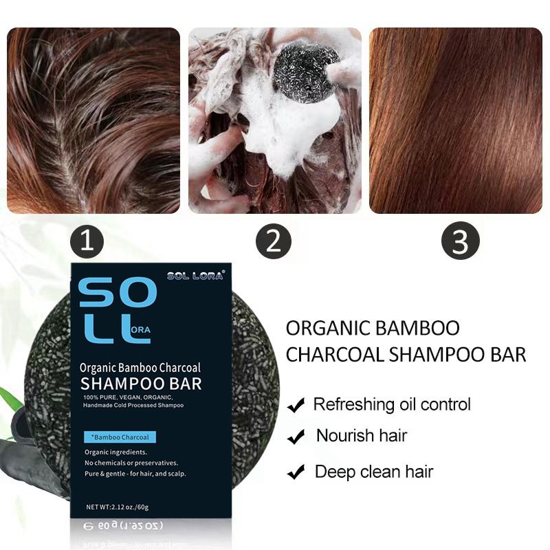 Natural Charcoal Hair Darkening Bar White Hair Darkening Shampoo Soap Bamboo Charcoal Black Hair Solid Shampoos hair Shampoo