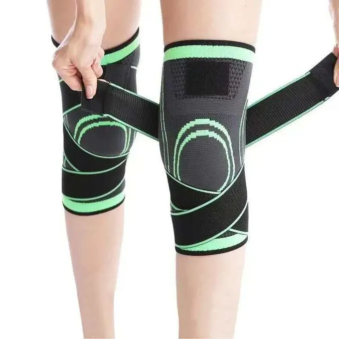 2pcs Adjustable Compression Breathable Basketball Knee Wraps Athletic Knee Sleeve Elastic Knee Support Brace Protector running cycling bandage knee support